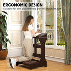Prayer Kneeler, Wooden Prayer Bench Stool with Shelf and Cushion, Padded Kneeler Shelf for Kneeling at Home, Church Prayer Bench Stool Table
