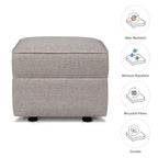Namesake Willa/Alden Gliding Ottoman in Performance Grey Eco-Weave, Water Repellent & Stain Resistant, Greenguard Gold & CertiPUR-US Certified