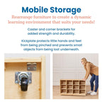 ECR4Kids 12 Cubby Mobile Tray Storage Cabinet, 3x4, Classroom Furniture, Natural | Durable birch, GREENGUARD Gold Certified, 12 cubbies with 4 casters for mobility, organize supplies in a classroom or home