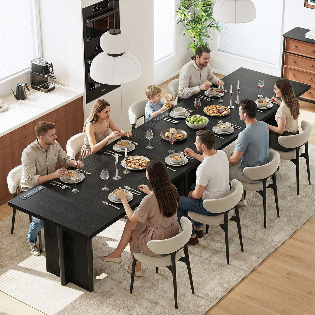 Dining Table for 4 People, Rectangle Kitchen Table with Elegant Design Legs, Modern Dining Room Tables for Small Space, Easy to Assemble, Pretty Sturdy, Heavy Duty (Black)