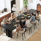 Dining Table for 4 People, Rectangle Kitchen Table with Elegant Design Legs, Modern Dining Room Tables for Small Space, Easy to Assemble, Pretty Sturdy, Heavy Duty (Black)