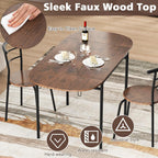 GOFLAME 3-Piece Drop Leaf Dining Table Set, Extendable Kitchen Breakfast Table with 2 Chairs, Space Saving Folding Dining Room Set for Home Kitchen, Apartment, Small Space, Rustic Brown