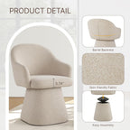 KISLOT Swivel Dining Chairs Set of 4, Upholstered Modern Barrel Dining Chairs with 360° Swivel Base, Chenille Velvet Fabric Accent Kitchen Chairs with Arms, Padded Dining Room Chairs, Sand