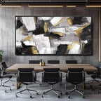 Kureful Large Abstract Wall Art for Living Room Gold Abstract Maximalist Decor for Bedroom Home Office Decor 30x60 Inch Ready to Hang