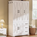 LIKIMIO Wardrobe Cabinet with Drawers and Doors for Bedroom and Guest Room
