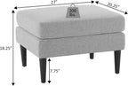 Convenience Concepts Designs4Comfort Marlow Ottoman 27" - Mid-Century Modern Upholstered Footrest & Seat for Living Room, Bedroom, Hallway, or Entryway, Paisley Fabric