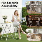2PCS Folding Stool Cushioned Padded Folding Stool with 275.6lbs Capacity Foldable Bar Stool Portable Stool Chair with Back for Kitchen Living Room Garden Camping Fishing (White)