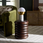 SAFAVIEH Home Collection - Anatoly Brown Accent Table, Sculptural Round Side Table, Bold Contemporary Design (ACC6615A)