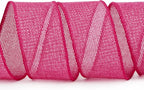 Ribbli Burlap Wired Ribbon,1-1/2 Inch x 10 Yard,Hot Pink,Solid Wired Edge Ribbon for Big Bow,Wreath,Tree Decoration,Outdoor Decoration