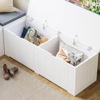 L Shaped Corner Storage Bench with Cushion,Modern Kitchen Breakfast Nook Bench with Storage,Flip-Top Shoe Storage Bench for Entryway,Hallway,Living Room,White