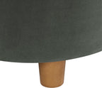 Homepop Home Decor | Upholstered Round Storage Ottoman | Ottoman with Storage for Living Room & Bedroom, Loden Green Velvet