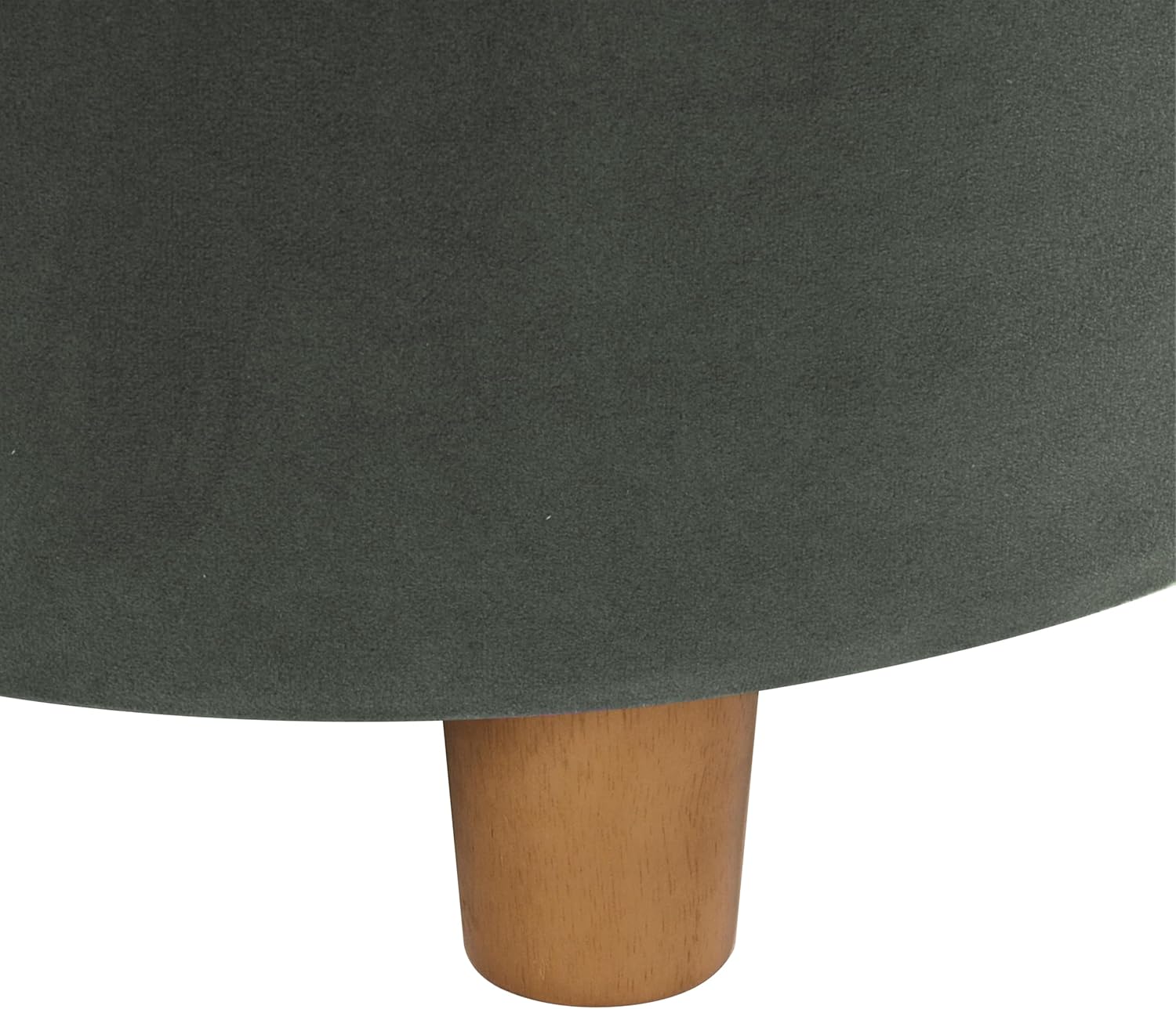 Homepop Home Decor | Upholstered Round Storage Ottoman | Ottoman with Storage for Living Room & Bedroom, Loden Green Velvet