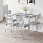 GAOMON 5-Piece Dining Table Set, Sturdy Wooden Square Table and Chair Breakfast Table Set for 4 Person,for Home or Commercial Dining Room,White+Black