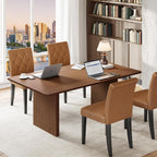 Welzona 71-inch Rectangle Dining Table for 6-8, Farmhouse Kitchen & Dining Room Table with Walnut Finish, Durable and Easy-Clean Surface, Sturdy Dinner Table for Family Gatherings, Home Office