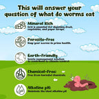 Food for Worms - Mineral-Rich Earthworm Chow, Boosts Composting Efficiency and Promotes Healthy Worms - Nutrient Blend Worm Food for Nightcrawlers & Red Wigglers, 1 Pound