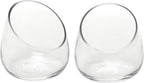 MyGift 5 Inch Premium Clear Glass Air Plant Terrarium, Mini Candy Bowl Jar, Tealight Candle Holder, Succulent Cactus Plant Vase, Set of 2