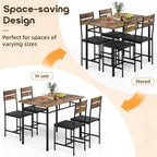 Kitchen Table Chairs Set of 4, 5-Piece Modern Dining Table Set | Kitchen Table and Chairs for Small Space with Upholstered Padded Chairs, Apartment, Rustic Brown