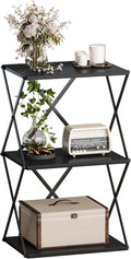 3-Tier End Table Small Side Table Tall Bedside Night Stand with Storage Sofa Side desks for Living Room Bedroom Office Bathroom Small Space Black ET-03BK