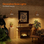 Bstrip Hanging Grow Lights for Indoor Plants, 18W Full Spectrum, Boho Rattan Lantern Shade, 3800K Wall-Mounted Decorative Plant Light with 9.8FT Power Cord, Ideal for Tall Plants, Flowers