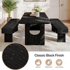 Tribesigns 47.24" Dining Bench, Modern Black Dining Table Bench with Sturdy Base, Wooden Kitchen Seating for Living Room, Entryway