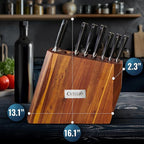Cutluxe Kitchen Knife Set – 8 Pcs Professional Chef Knife Set with Block – Razor Sharp Knives with Full Tang Design, High Carbon German Steel, Natural Acacia Wood Block – Artisan Series