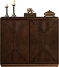 LKTART Narrow Sideboard Buffet Storage Cabinet with Solid Wood Doors,Mid Century Modern Accent Credenza Cabinet,Media Console Table for Kitchen, Living Room, Entryway-Dark Walnut