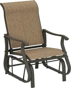 Outsunny Outdoor Glider Chair Patio Garden Steel Frame Light Mixed Brown | Gliders for Outside Patio, Mesh Fabric, Backyard, Porch