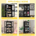 Erosoei Pantry Cabinet, 61" with Acrylic Glass Doors and Adjustable Shelves, Metal Kitchen Cabinet for Multiple Rooms