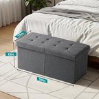 30-INCH Storage Ottoman Bench, Footrest with Storage, End of Bed Bench Coffee Table for Living Room, Bedroom, Entryway, Dark Gray