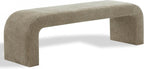 SAFAVIEH Couture - Caralynn Brown Chenille Curved Waterfall Upholstered Bench, Fully Assembled, 62.4" W x 18.1" D x 19.3" H (SFV5027S)