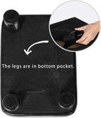 Homebeez 16" Small Footstool PU Leather Ottoman Footrest Modern Home Living Room Bedroom Rectangle Stool with Padded Seat Plastic Legs, Dark
