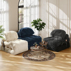 Folding Sofa Bed, Convertible Sleeper Chair with Back Support and Pillow | Foldable Couch for Living Room/Guest Use/Home Office, Foldable Chair Bed for Adults, Navy