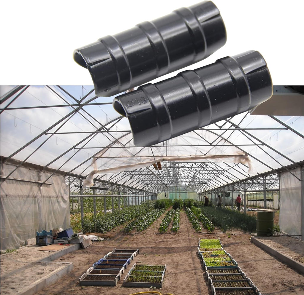 Garden Buildings Tube Clip 0.75 inch Black Greenhouse Clips Greenhouse Frame Pipe Tube Film Clip Connector Kit Pack of 10, Can Clamping Something outer diameter of 0.75-0.79in