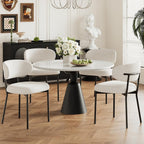 Upholstered Dining Chairs Set of 4, Modern Fabric Kitchen Chairs with Curved Backrest and Cushioned Seat, Sturdy Metal Legs, Modern Dining Chairs for Kitchen Dining Room, Living Room,Beige