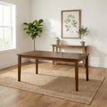 Modern 59 Inch Rectangular Dining Table, Dirty Oak Finish Solid Rubberwood
