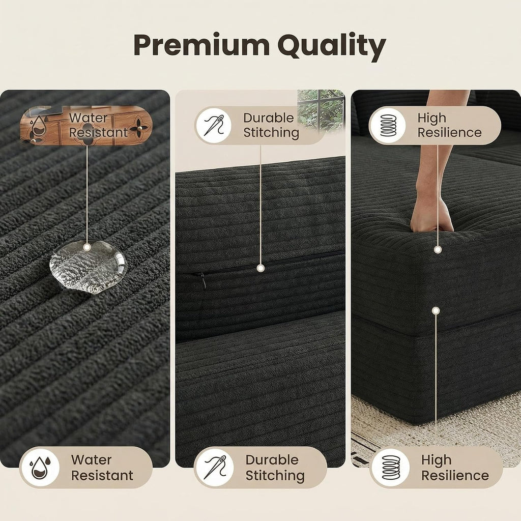 106” Modular Sectional Sofa, Cloud Sectional Couch with Deep Seat, Modern Modular L-Shape Sofa Couch with Chaise,Upholstered Couches for Living Room Bedroom No Assembly Required