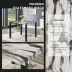 Roundhill Furniture Cavira Modern Faux Marble Counter Height Dining Table