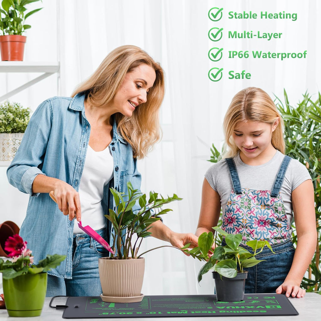10 x 20.75Inch Seedling Heat Mat for Rapid Seed Germination, Waterproof Plant Heating Pad Seed Starter Warming Mat Indoor for Greenhouse Hydroponic Propagation Brewing Terrarium Reptile,2 Packs