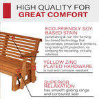 Amish Heavy Duty 800 Lb Roll Back Pressure Treated Porch Glider (4 Foot, Cedar Stain)