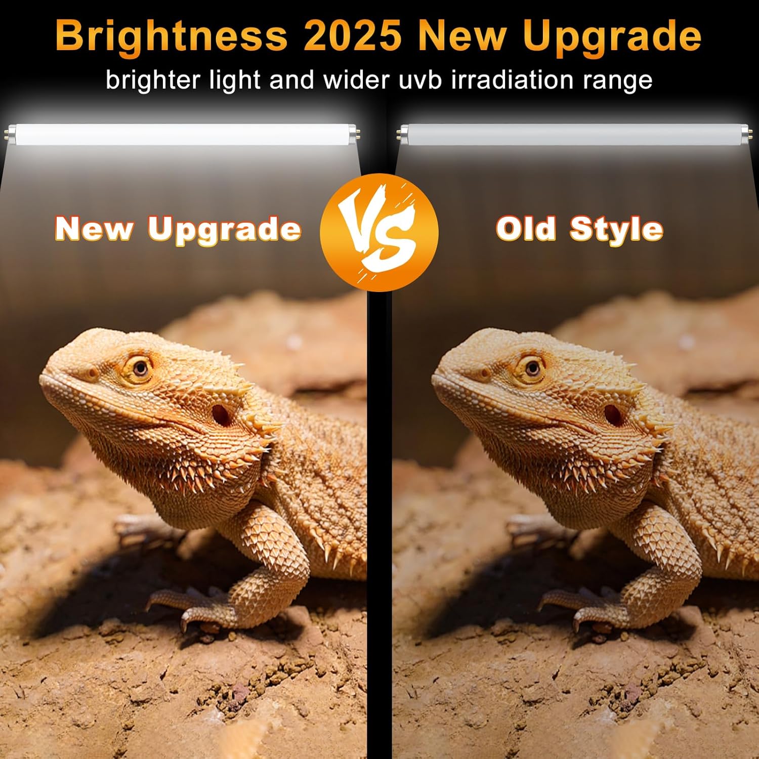 LUCKY HERP T8 15W UVB 10.0 Reptile Light, 18inch UVA UVB Reptile Light Bulb 2 Pack, Fluorescent Lamp for Reptiles Amphibians Lizards Chameleons