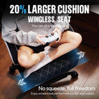 Dowinx Fabric Gaming Chair, Ergonomic Computer Chair with Footrest and Pocket Spring Cushion, Height Adjustable Video Gamer Chair with Lumbar Support for Adults, Black