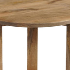 TUP THE URBAN PORT Nina 18.5" Round Handcrafted Side End Table | Natural Brown Mango Wood