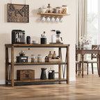 Garvee Farmhouse Console Table, 47 in Narrow Long Entryway Table with Storage, 3 Tier Wood Console Table for Living Room, Skinny Sofa Tables Behind Couch, Rustic Hallway Table for Entryway