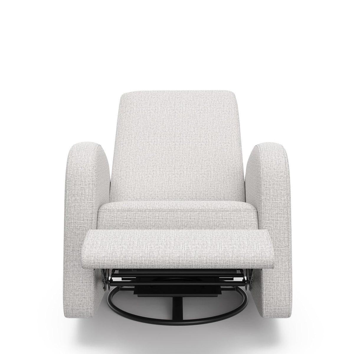 Storkcraft Santa Monica Power Recliner Swivel Glider, Steel Basketweave | GREENGUARD Gold Certified, CertiPUR-US Certified Foam, Effortless Electronic Power Recline, USB-A & USB-C Charger