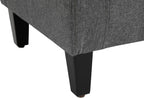 Gray Storage Ottoman with Linen Cover