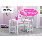 Delta Children MySize Toddler Bed, Bianca White + MySize Kids Wood Table and 2 Chair Set + MySize Deluxe Toy Box (Bundle)