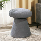 Joveco Ottoman Foot Rest,Mushroom Foot Stool,Upholstered Teddy Velvet Vanity Stools