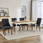 LKTART Upholstered Dining Chairs Set of 2, Solid Wood Kitchen Dining Room Chairs with Thicken Padded and Nailhead Trim for Home Kitchen Bedroom Black
