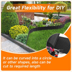 Corrugated Garden Edging, 8"×10Ft Galvanized Steel Landscape Edging & Lawn Edging Border, Metal Garden Border for Flower Beds, Garden，Lawn，Raised Beds & Tree Surrounds (Black)