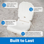 Step2 Seashell Flip Seat 2 Pack, Adult Portable Outdoor Chairs for Poolside, Camping, Beach, Stadium, Providing Back Support, Made of UV20 Durable Plastic, Incredible White